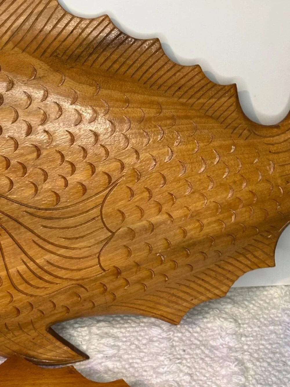Vintage Wood Fish Shaped Nautical Coastal Cottage Decor Trays Serving Platter
